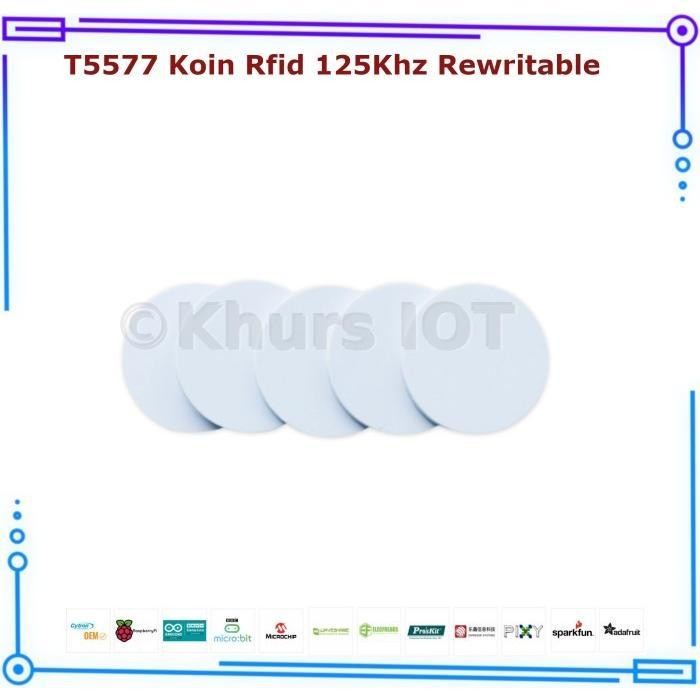 T5577 Koin Bulat Rfid 125Khz Rewritable T5577 Coin Copy Clone BEST