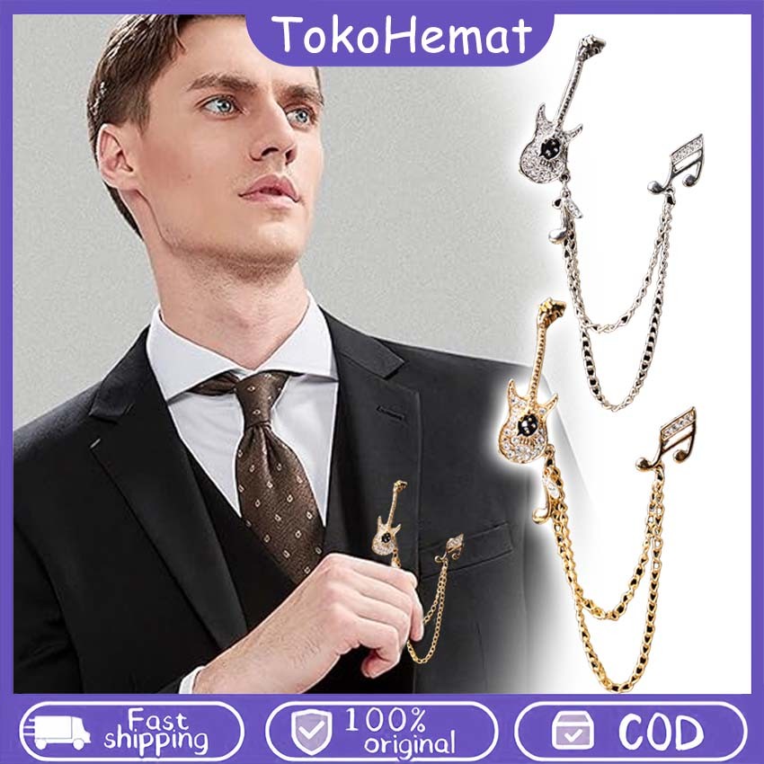 Ready Lapel Pin Bros Jas Rantai Rumbai Bros Pin Rantai jas Rumbai Pria Wanita Aksesoris Jas