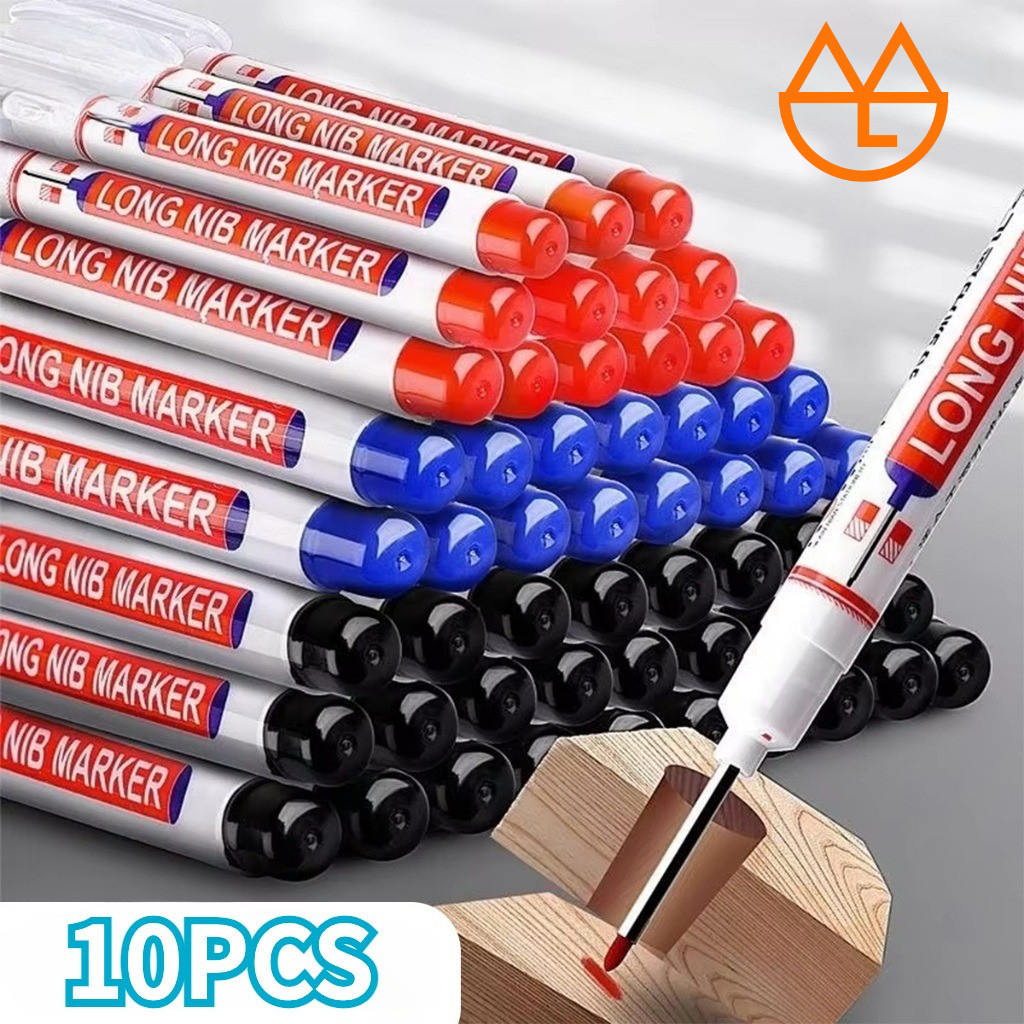 

New 10Buah Anti Air Spidol Kepala Panjang Multiguna Long Nib Marker Long Head Marker Untuk TukangPremium