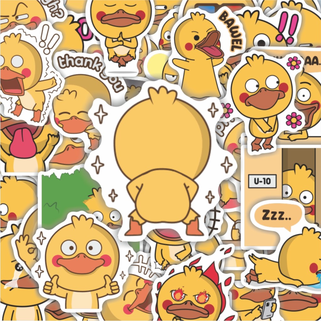 

100PCS Lucu Stiker Animal Cute Shy Duck [Bebek] Stiker Aesthetic Stiker Anti Air Stikers Berperekat Waterproof sticker decal buat Motor Helm Buku Journal Koper Casing HP Laptop Botol Minum Hadiah anak