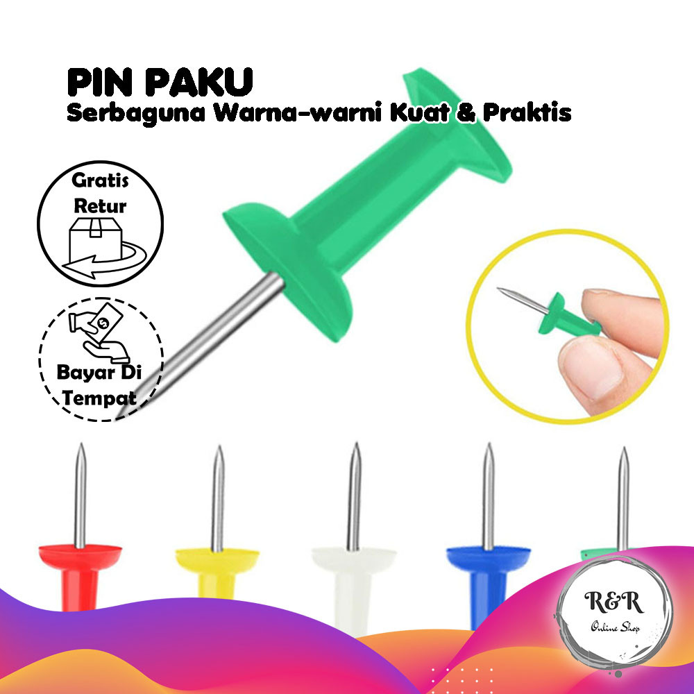 

Set Pin Paku Serbaguna Tahan Lama Pin Paku Multicolor Praktis Mudah Digunakan Pin Paku Warna-warni Kuat