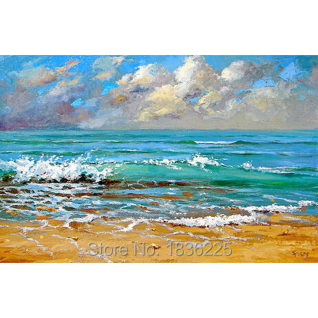 

High Quality Sea Landscape 100% Hand Painted Oil Painting on Canvas for Living Room Decoration Seascape Picture Wall Art