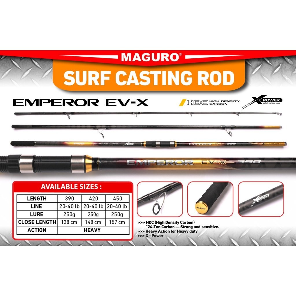 Rod SURF CASTING MAGURO EMPEROR EV-X SPIRAL CARBON TAPE