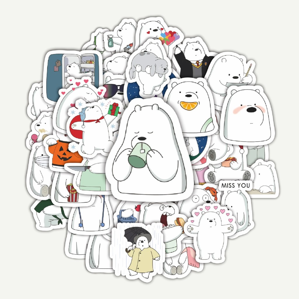 

Sticker Pack Funny Character We Bare Bear The Ice Bear Only | Sticker TUMBLR | Stiker LAPTOP KOPER HELM