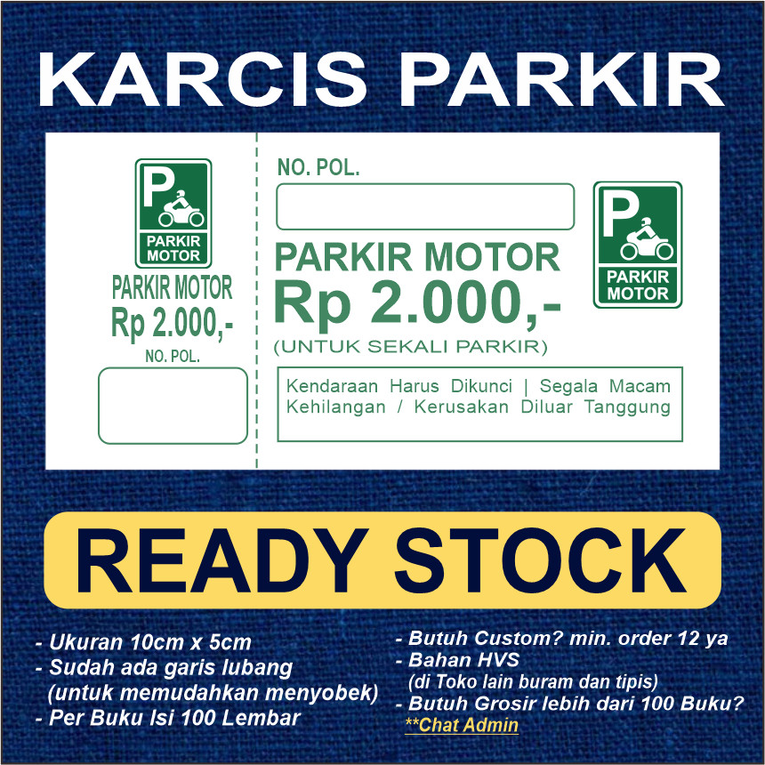 

KARCIS PARKIR SEPEDA MOTOR TERLARIS TERMURAH TERBARU