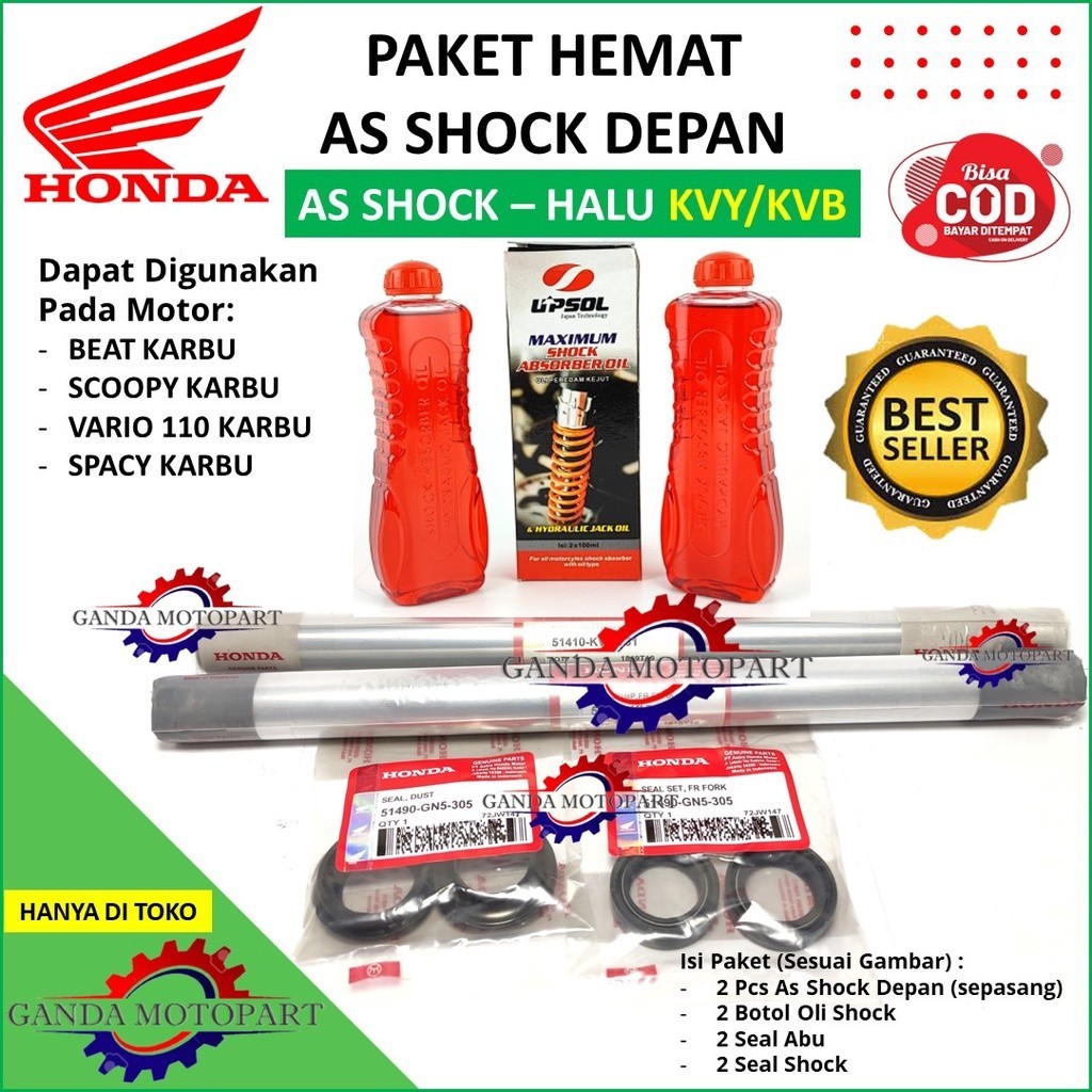 PAKET AS SHOCK DEPAN BEAT KARBU SCOOPY KARBU SPACY KARBU - AS SOK HALU HALU BEAT SCOOPY SPACY - KVY