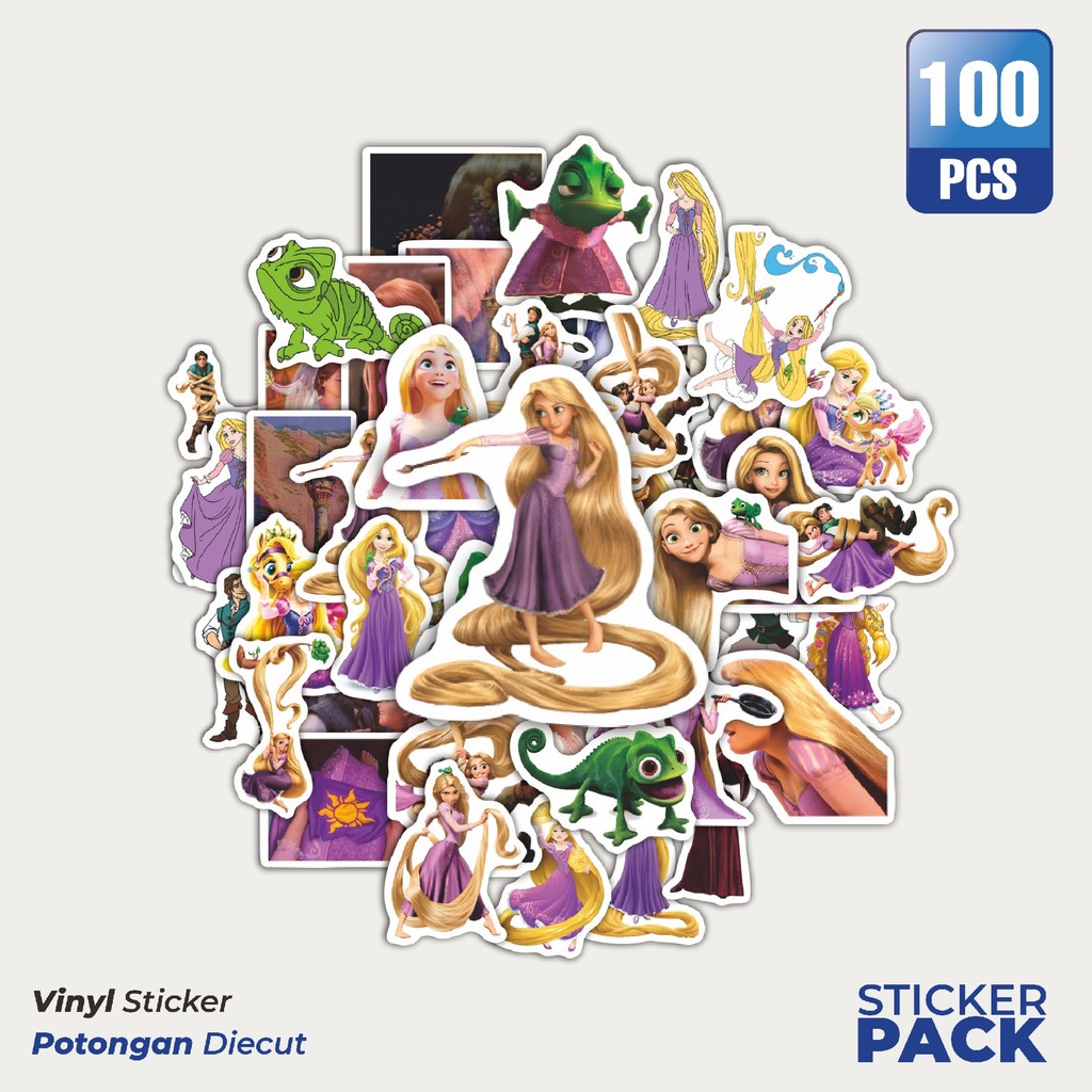 

Stiker Vinyl Stiker Kartun Rapunzel V2 Waterproof Aesthetic- Untuk Laptop, Motor, dan Helm - Paper Stationery Pack
