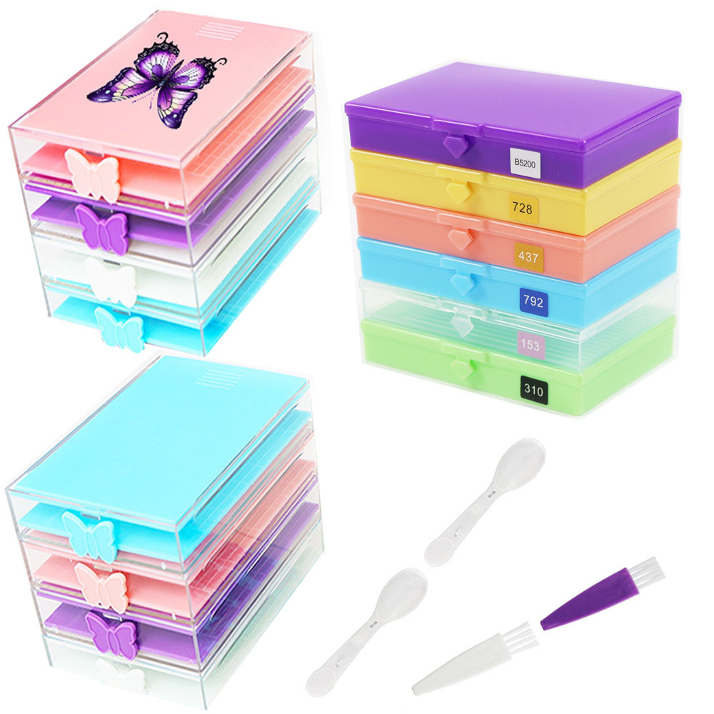 

4/6pcs amonds Painting Art Tool Tray Y Mosaic amond embroidery Tray 5D Handmade Hancrafts Tool Accessories