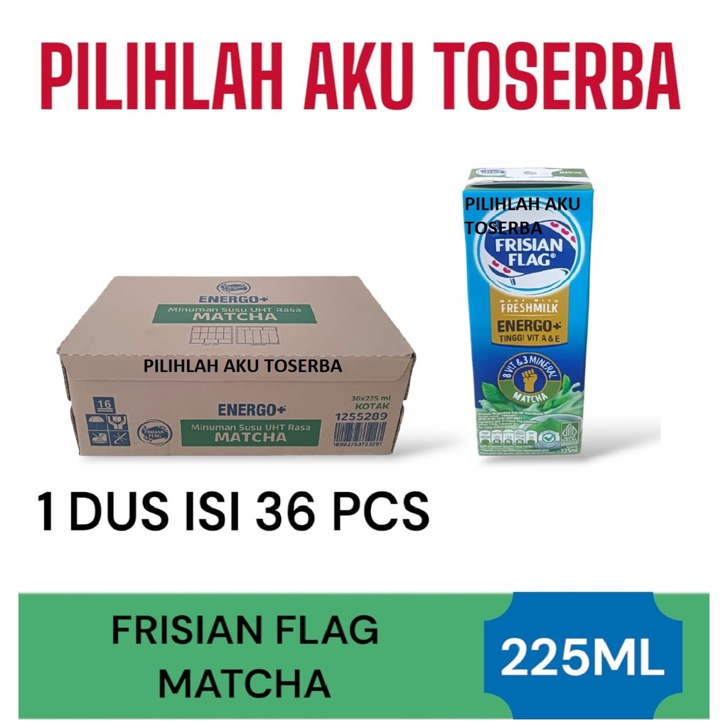 

Susu Frisian Flag ENERGO+ MATCHA 225 ml - (HARGA 1 DUS isi 36 )