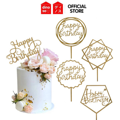 COD DINOSO Cake Topper Happy Birthday Akrilik