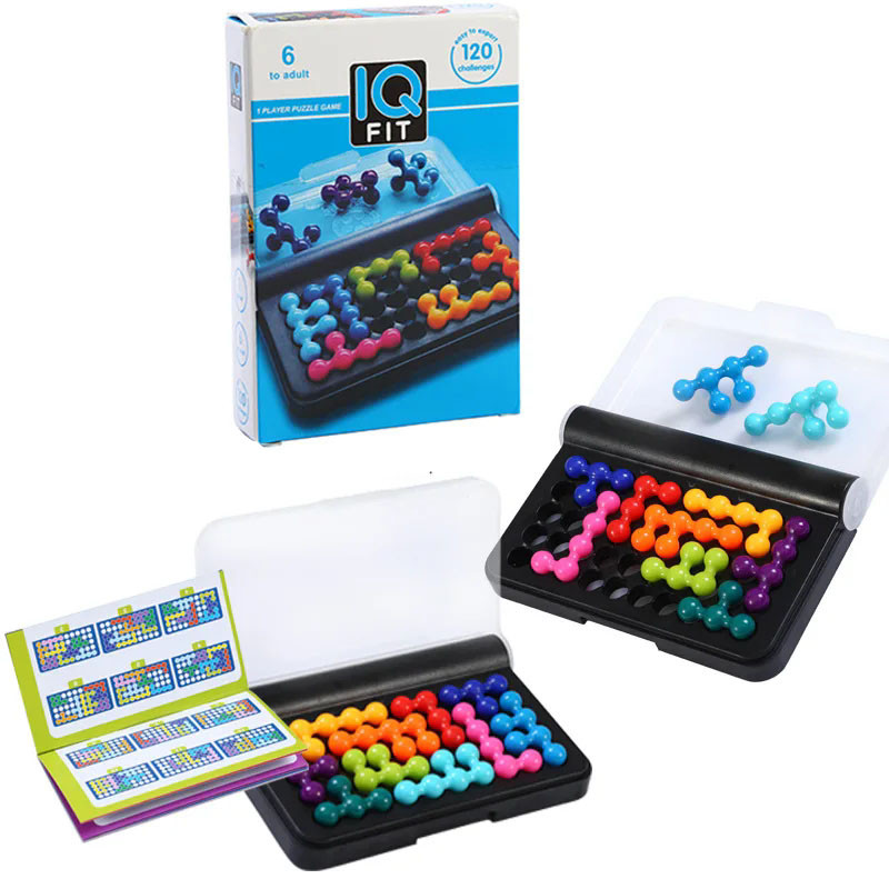 IQ Challenges 2D 3D Puzzle Board Game Classic Plate Pyramid Pearl Logical Mind Montessori Toys For K