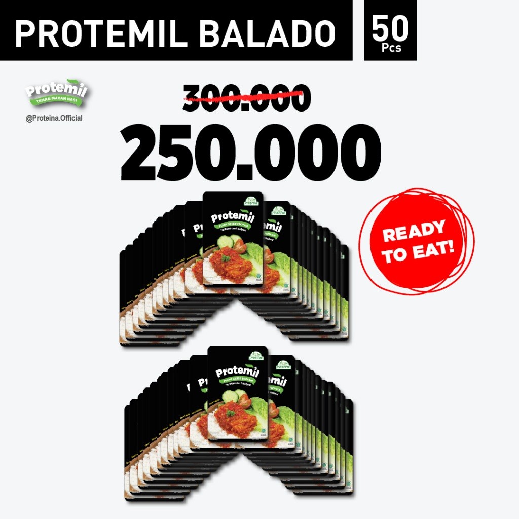 

Protemil Balado 50pcs/ Makanan Instan / Siap Makan
