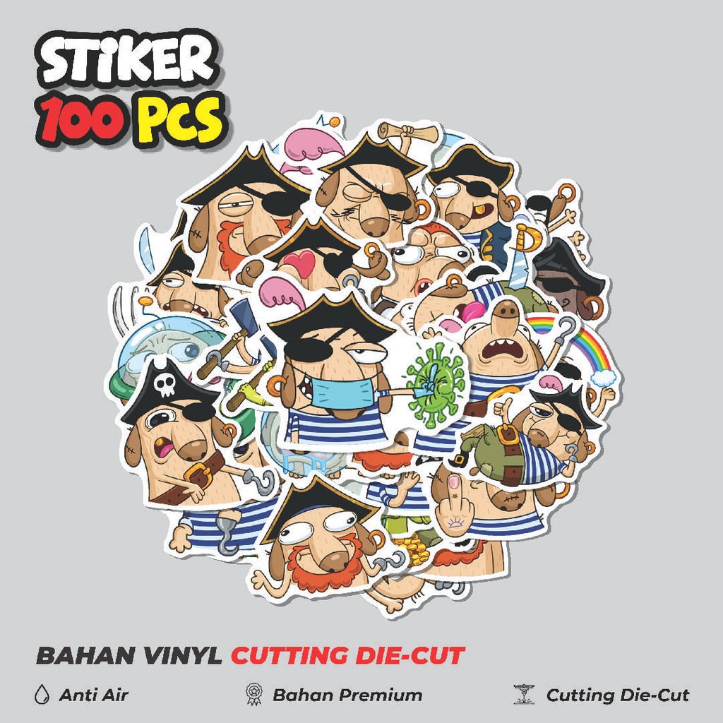 

Terbaru! 50 pcs Stiker Kartun Pirate Diggie Dekorasi Lucu Kreatif untuk Notebook, Skateboard, HP