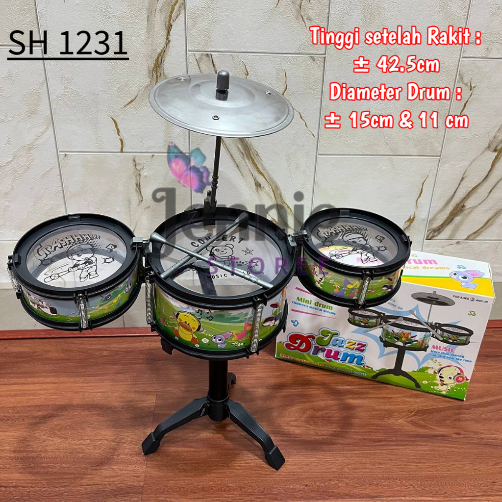 Mainan Drum Edukasi Anak / Mainan Drum Jazz Anak / Drum Mainan / Drum Set Anak