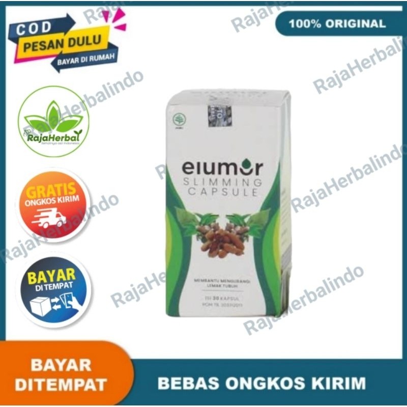 100% ASLI Elumor Slimming Capsule | Obat pelangsing herbal | Bakar Lemak Badan