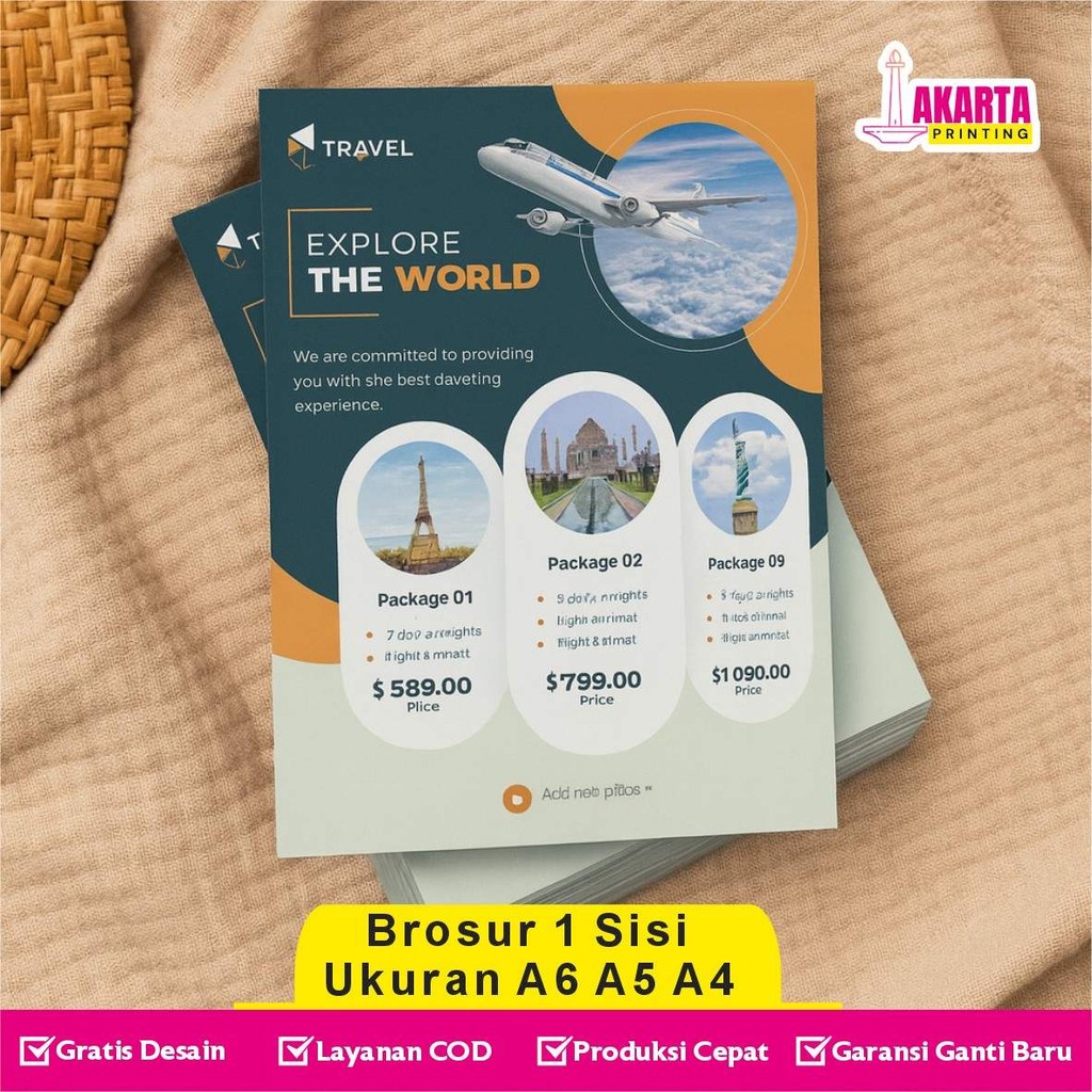 

Cetak Print Brosur Flyer Leaflet 1 Sisi Custom Desain 1 Muka Ukuran A6 A5 A4 Promosi Usaha Murah