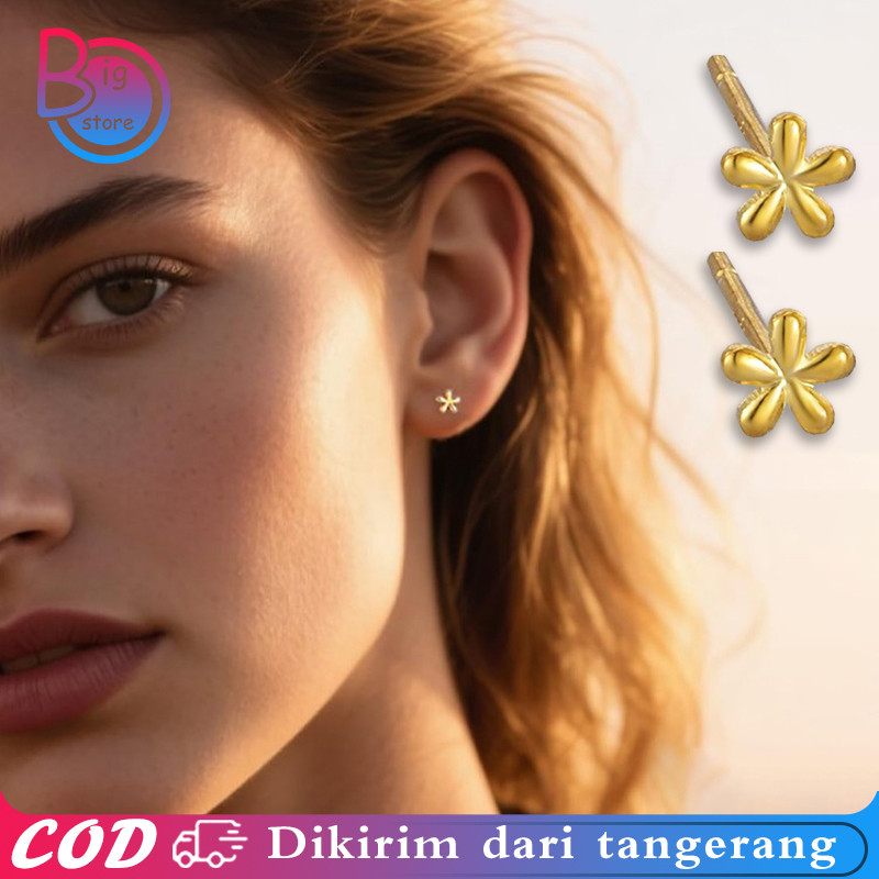 Anting Wanita Titanium Cute Anting Titanium Fashion Korea Simple Anting Pola Bunga Kecil