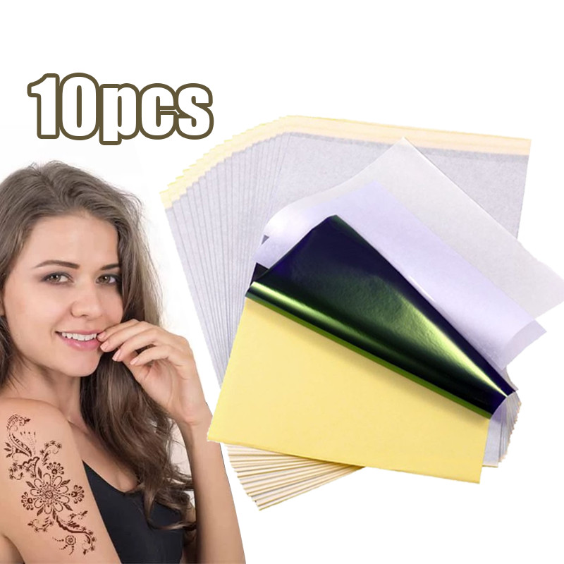 

10pcs Carbon Thermal Tracing Paper - Kertas Tato Transfer Karbon, Stensil Tattoo, Ready Stock | COD