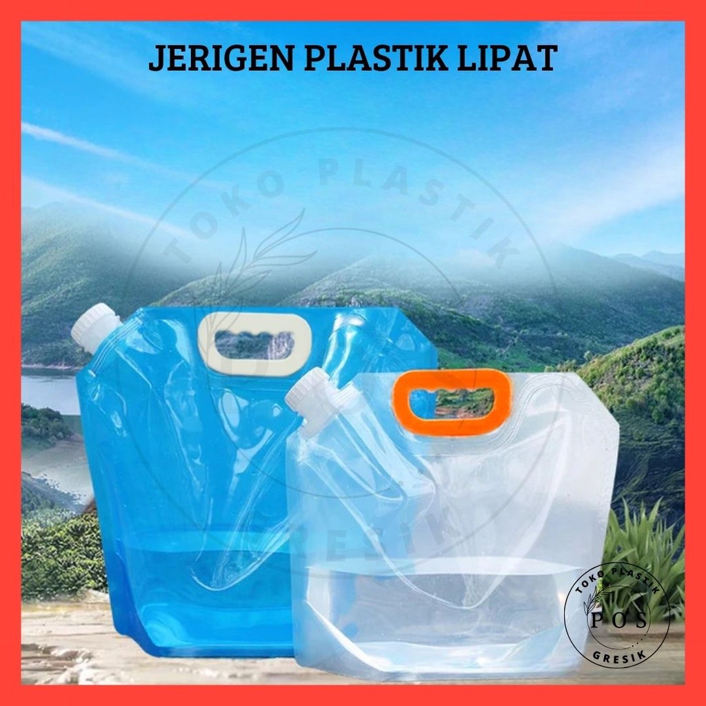 Botol Jerigen Jurigen Plastik Tebal Lipat Portable 1.5 / 2.5 / 5 / 10 Liter