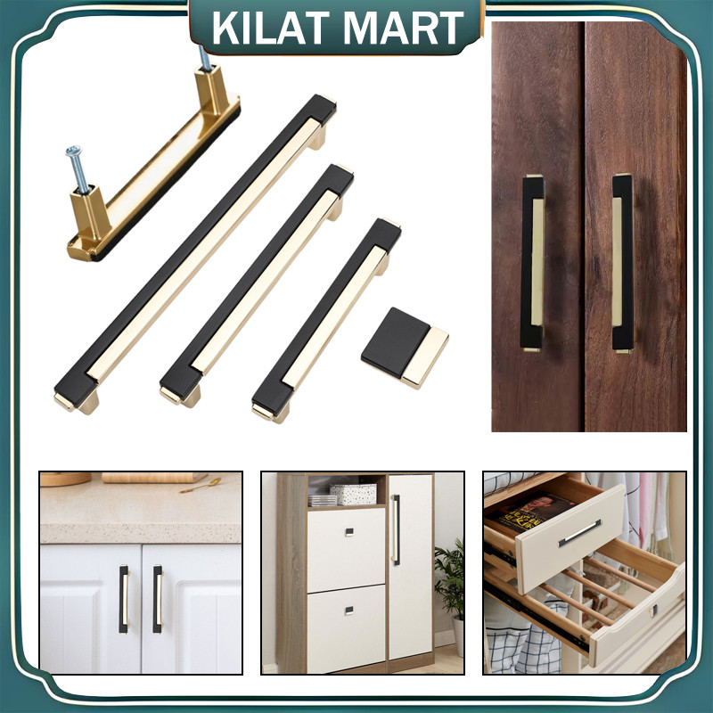 （Barang Spot）Lemari Gaya Eropa Tarikan / Pintu Laci Lemari Kabinet Dapur Emas Gold / Lemari Gaya Ero