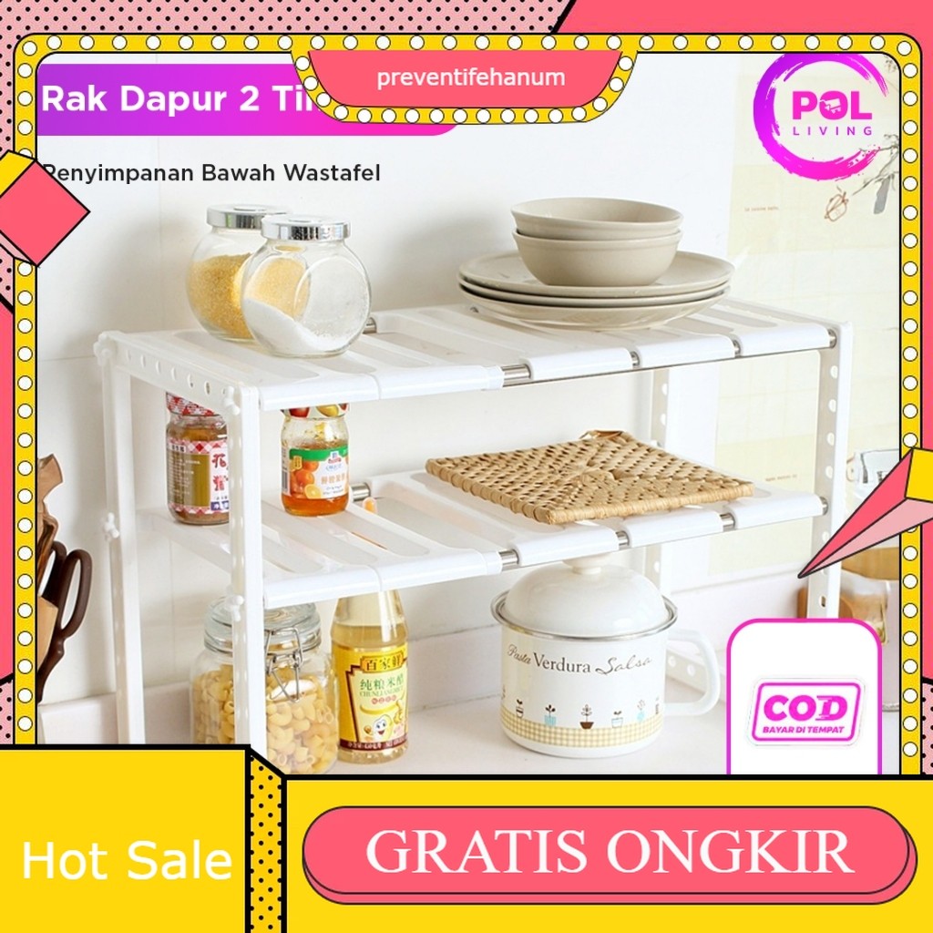 Rak Bawah Wastafel 2 Susun Plastik