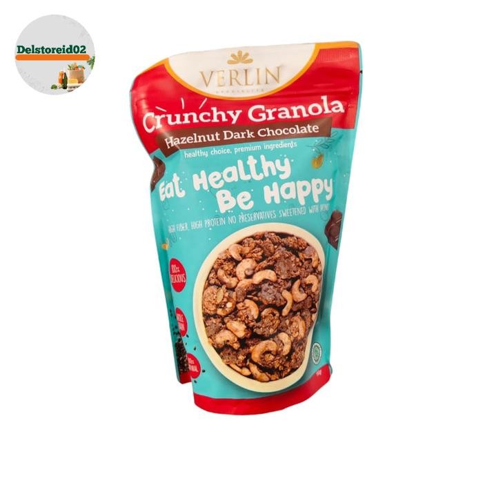 

Verlin crunchy granola hazelnut dark chocolate 200 gram