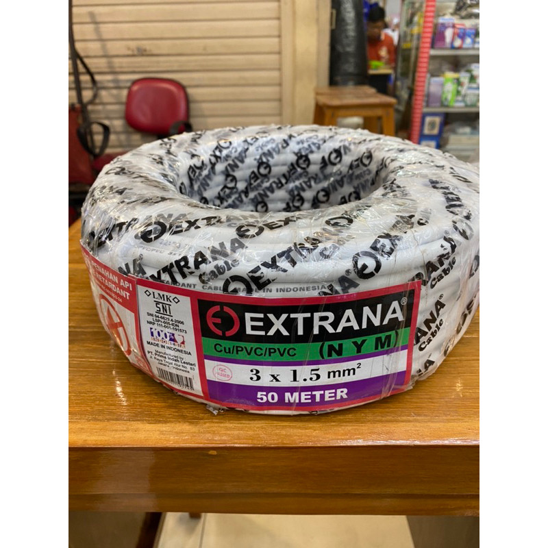 Kabel Extrana NYM 3x1.5 3x1,5 Kawat 50 Meter / SNI LMK