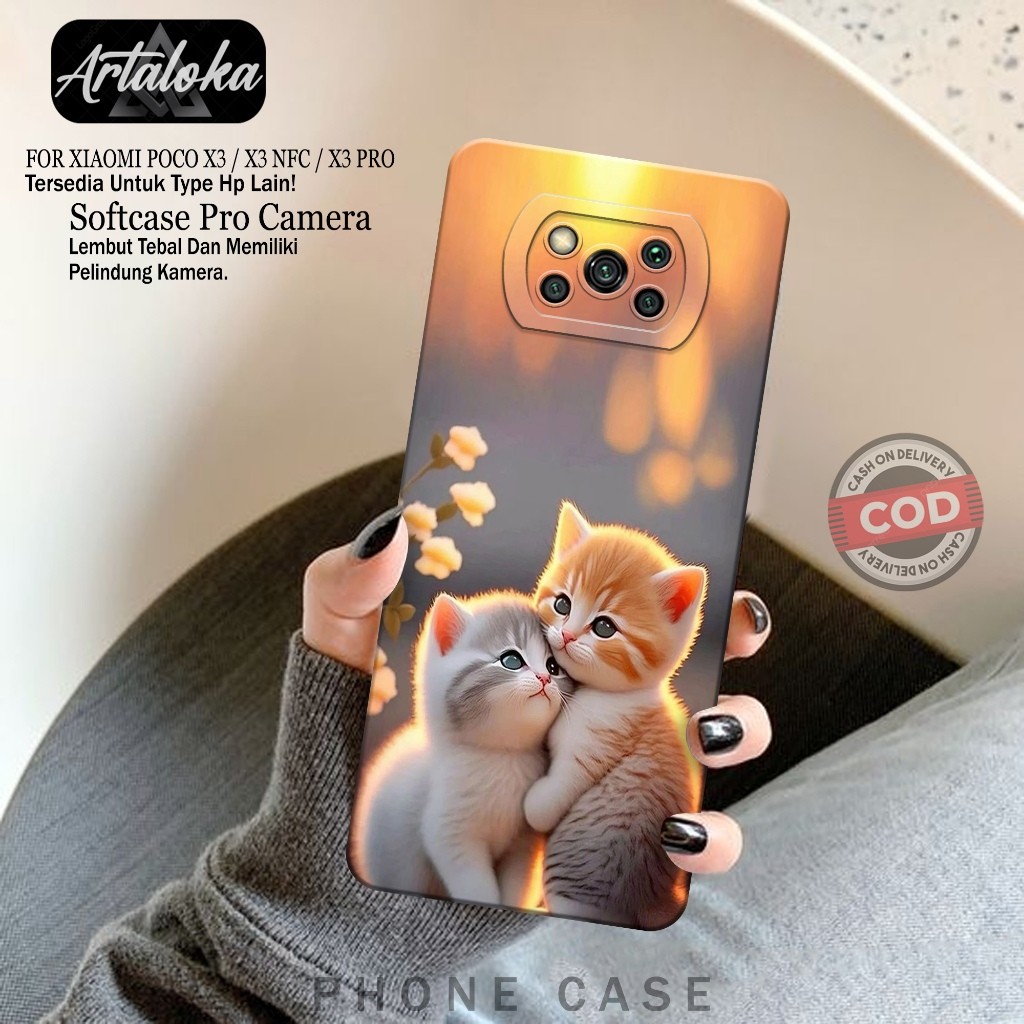 Softcase Hp Xiaomi Poco X3/X3 NFC/X3 PRO Fashion Case Kucing Case Poco X3/X3 NFC/X3 PRO Silikon TPU 