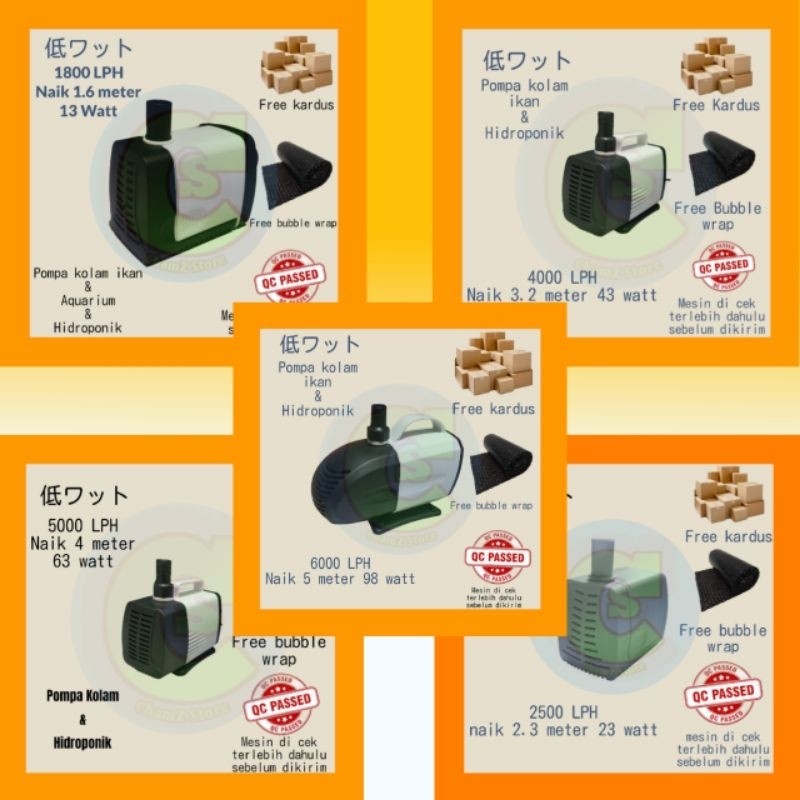 SAXCSHOP power head pompa celup pompa kolam koi mesin air celup low watt submersible / pompa hidropo