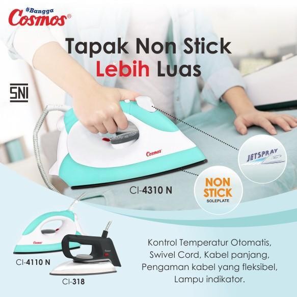 COSMOS Setrika CI-4110N 400W Listrik Anti Lengket / Setrika Cosmos CI4110N Non Stick Cosmos CI 4110N