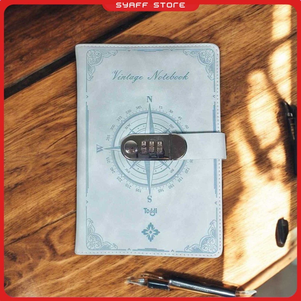 

Toddi Buku Jurnal Leather Diary 200 Halaman Grid A5 with Lock - TD22