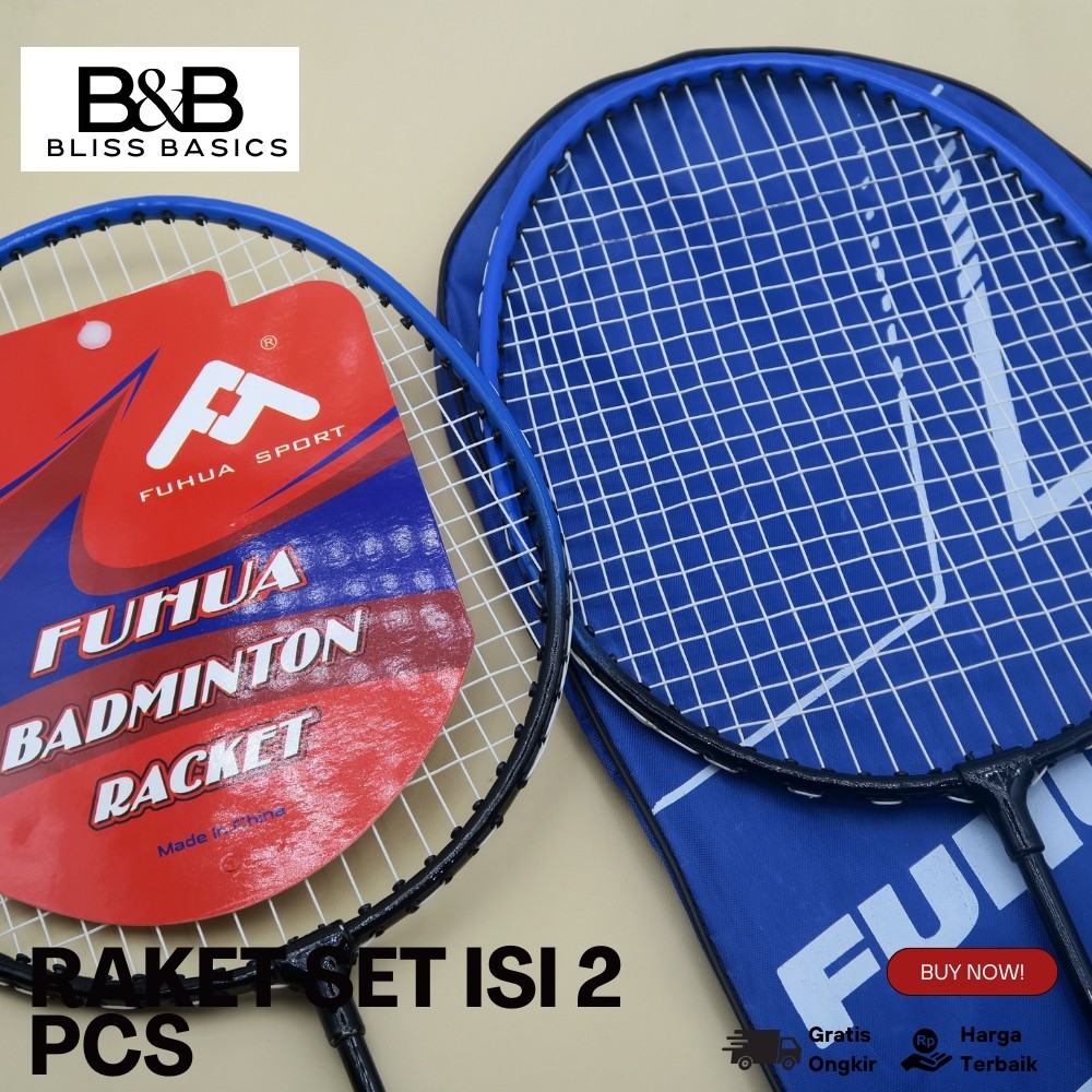 RAKET BADMINTON/ RAKET BULU TANGKIS ISI 2 FREE BAG