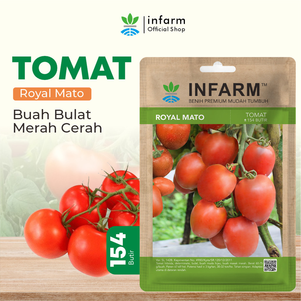 INFARM - Benih Buah Tomat Bulat Royalmato Benih Buah Tomat Bulat Unggul Buah Tomat Bulat Merah Manis