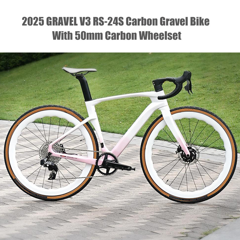 2025 Twitter Carbon Complete Gravel Bike SENSAH 24S Groupset Gravel Road Disc Bicycle With 50mm Carb