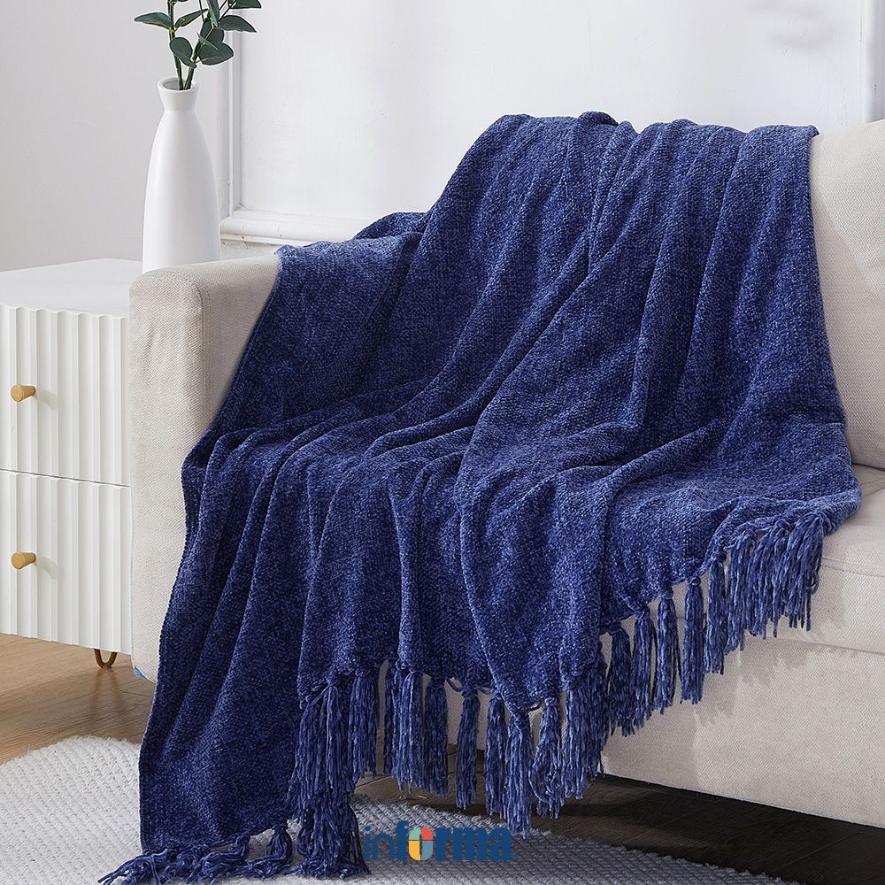 Informa 130x150 cm Selimut Throw Caitlyn Blanket Selimut Ranjang Pelapis Tempat Tidur Blanket Kasur