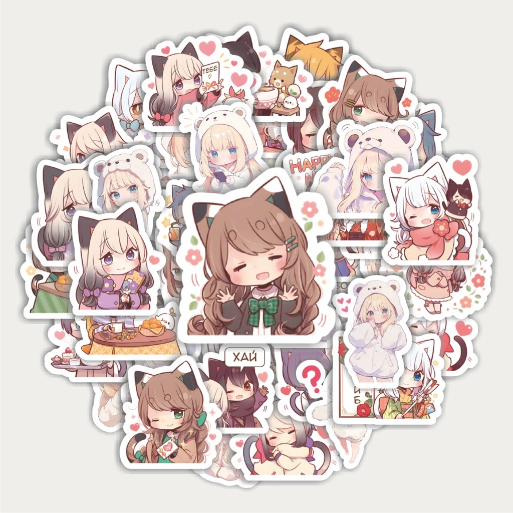 

Sticker Pack Funny Character Winter Kitten Nyastick V2 | Sticker TUMBLR | Stiker LAPTOP KOPER HELM