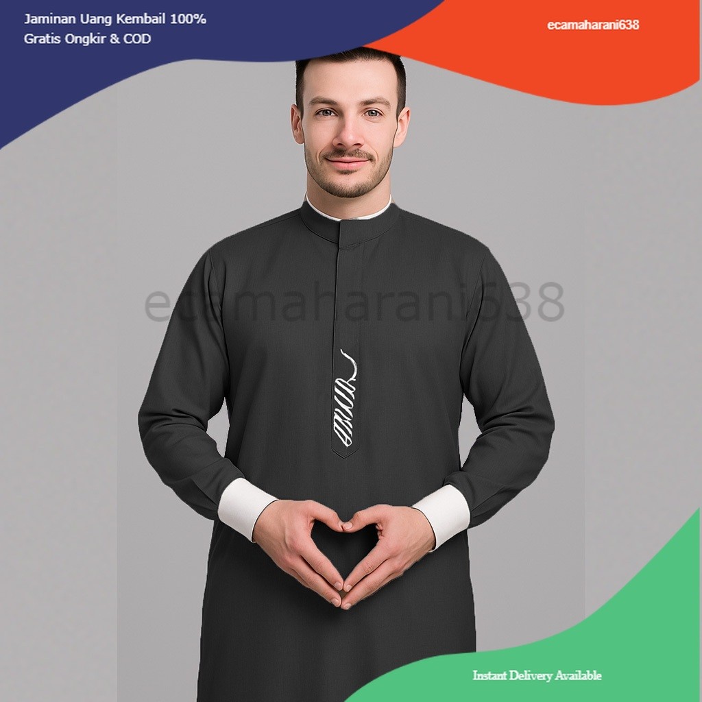 Jubah Pria Toyobo Thobe Jubah Gamis Pria MUslim Haidar Baju Muslim Pria Jubah Pria Thobe Toyobo Prem