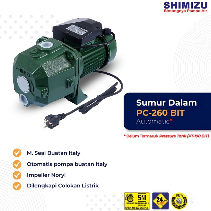 Pompa Air Shimizu Otomatis PC-260BIT 250 Watt / Pompa Jet Pump Shimizu PC 260BIT Sumur Dalam PC260