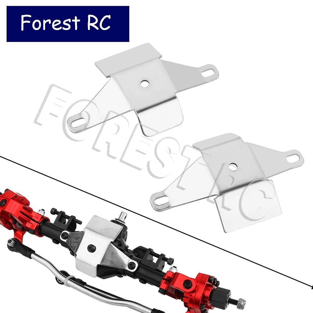 Stainless Steel Adjustable Chassis Armor Front Rear Axle Protection Skid Plate for Axial SCX10 & SCX