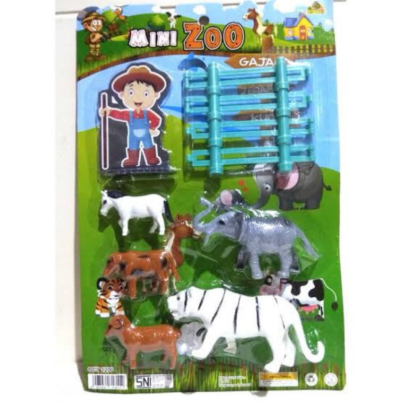 mainan kebun binatang mini original impor plastik ibu & bayi mainan edukatif lainnya