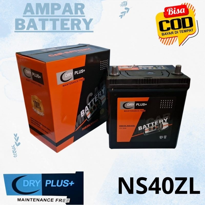 Aki Mobil Agya Sirga Cayla Mobilio Brio Ayla DRYPLUS NS40ZL MF 12Volt ACCU KERING