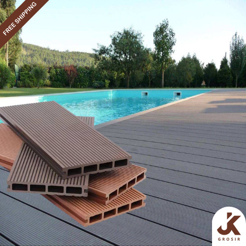 JK Decking WPC Outdoor Square | Lantai Kayu Kolam Renang Teras | WPC Flooring Lantai Motif Kayu | De