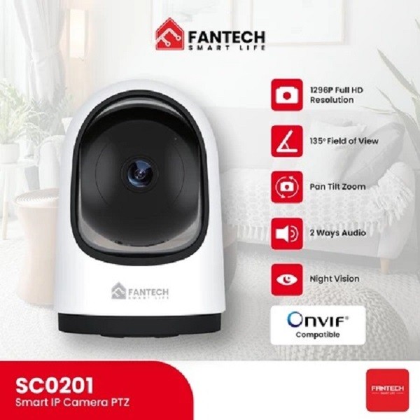 KAMERA CCTV FANTECH SMART IP PTZ SC0201 IOT | Kamera CCTV Smart Life Canggih Fantech IP PTZ SC0201 I