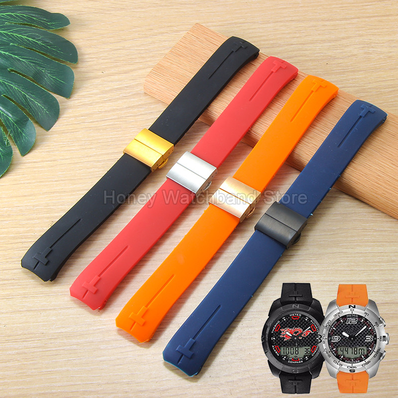 Flexible Comfortable Silicone Bracelet for Tissot T-Touch Blue Orange T013 T047 T121 Watchband Speci