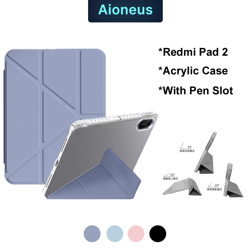Casing Redmi Pad 2 2025 Acrylic Case Redmi Pad 2 11inch New 3+Y Folding Tablet Cover Auto Wake/Sleep