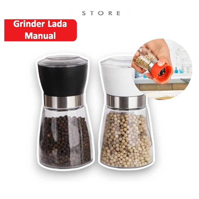 Grinder Lada Merica / Alat Penggiling Lada Manual / Glass Pepper Grinder