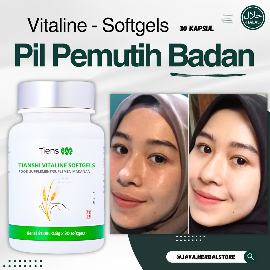 Pemutih Badan Obat Kapsul Pemutih Badan Permanen Vitaline Softgels Suplemen Pemutih BPOM