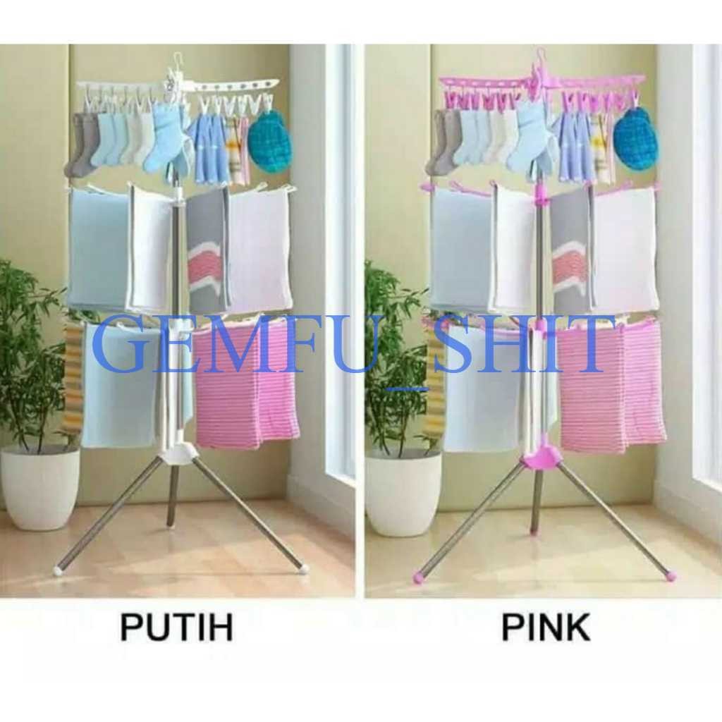 Jemuran Menara Lipat 3 Tingkat Portable / Tiang Jemuran Portable / Tiang Jemuran Praktis 3 Tingkat 1