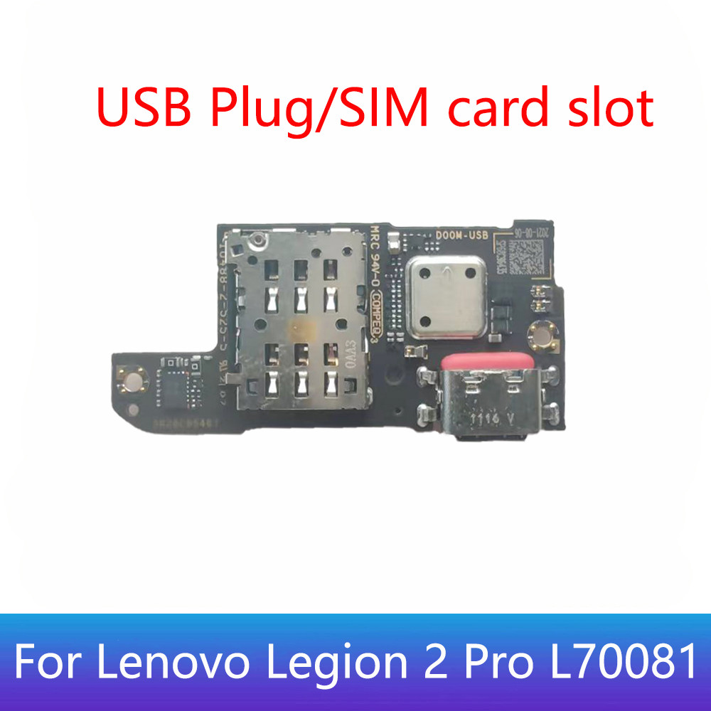 Original For Lenovo Legion 2 Pro 2Pro MIC Microphone USB Plug arging Port arge Board Sim Card Tray S