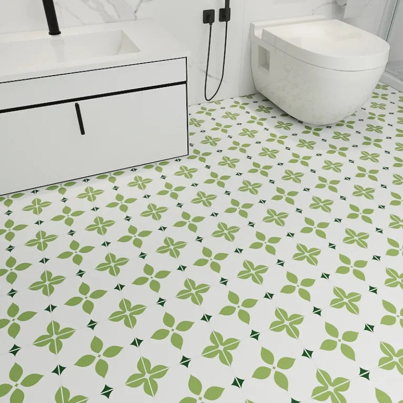 Stiker Lantai Berperekat Kamar Mandi 60x200cm Wallpaper Kamar Mandi Anti Licin Tahan Air Lantai Ubin